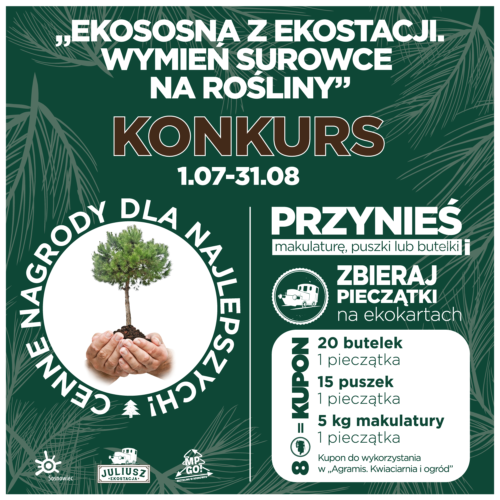 Konkurs „Ekososna z Ekostacji. Wymień surowce na rośliny.” rozstrzygnięty!